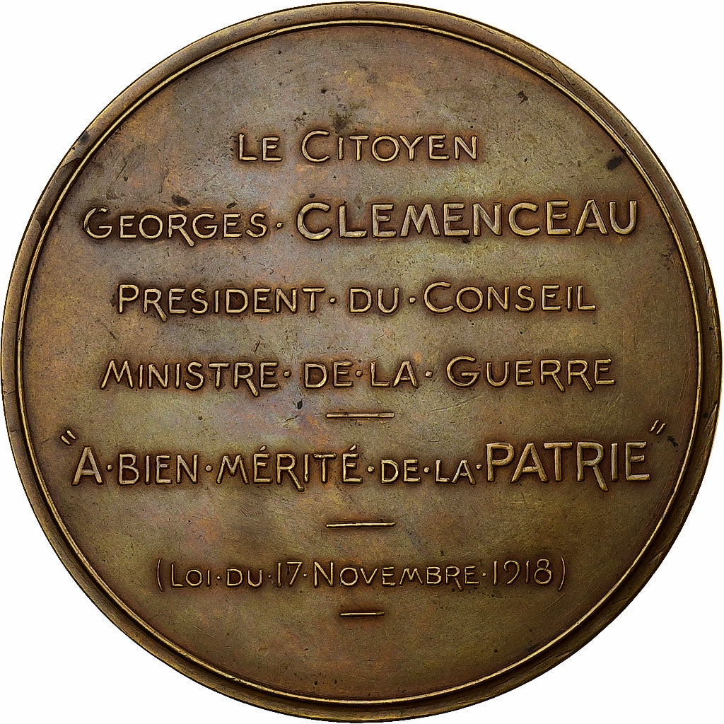 Frankreich, Medaille, Hommage de la Patrie à Georges Clémenceau, 1918, Bronze
