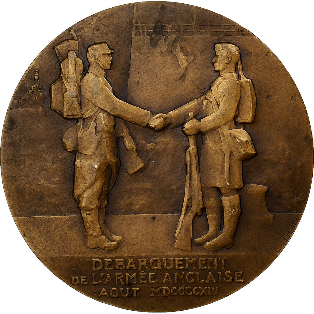 France, Médaille, Maréchal French, Débarquement de l'Armée Anglaise, 1914