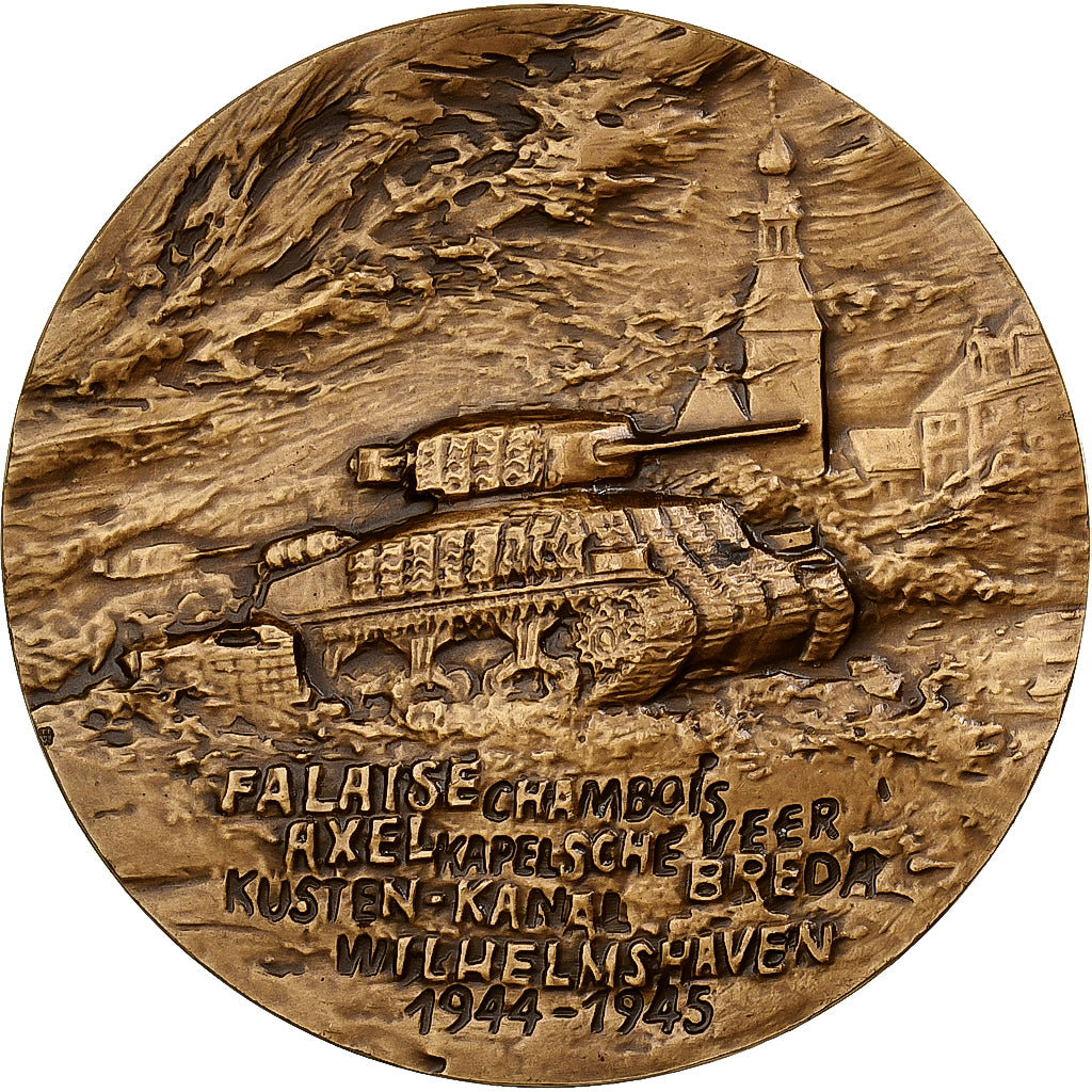 Pologne, Médaille, Stanilaw Maczek, 1944-1945, Bronze, SPL