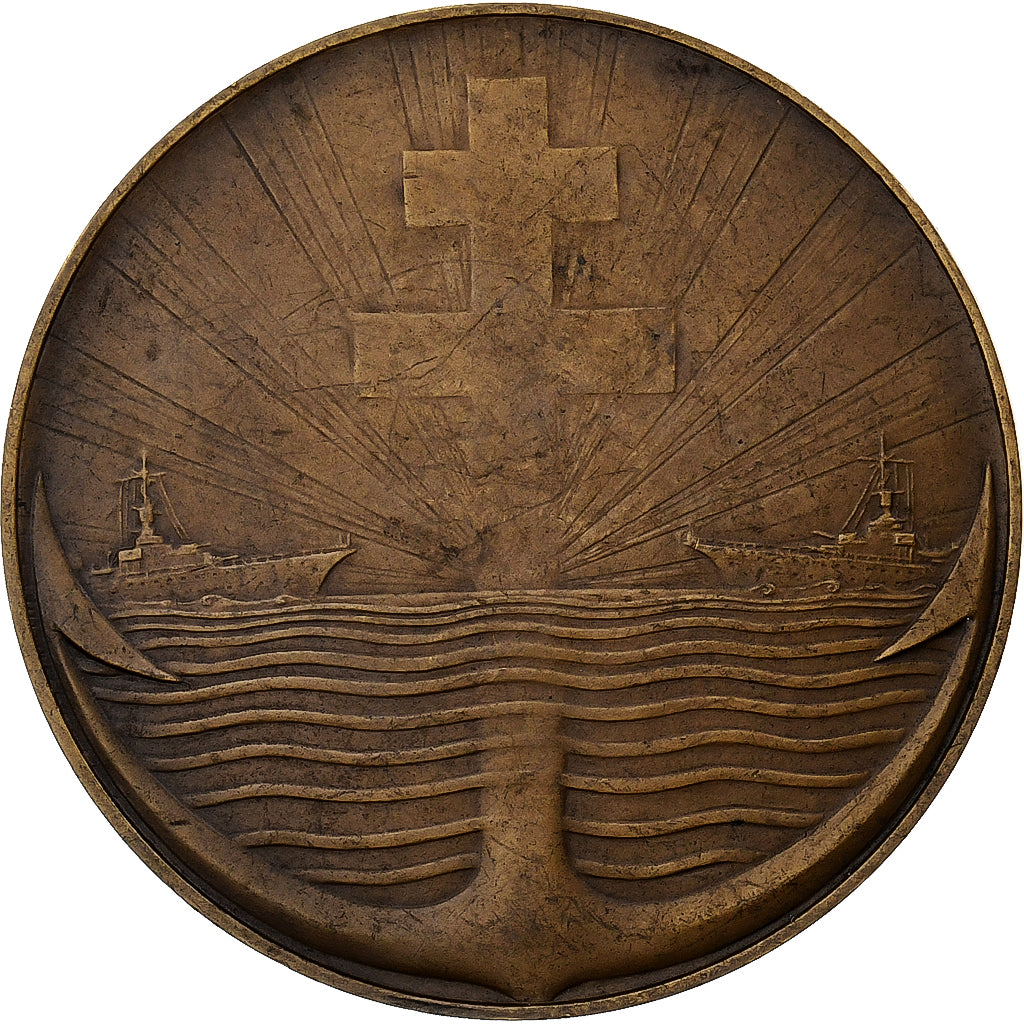 France, Médaille, Vice-Amiral Thierry d'Argenlieu, 1945, Bronze, Baudichon