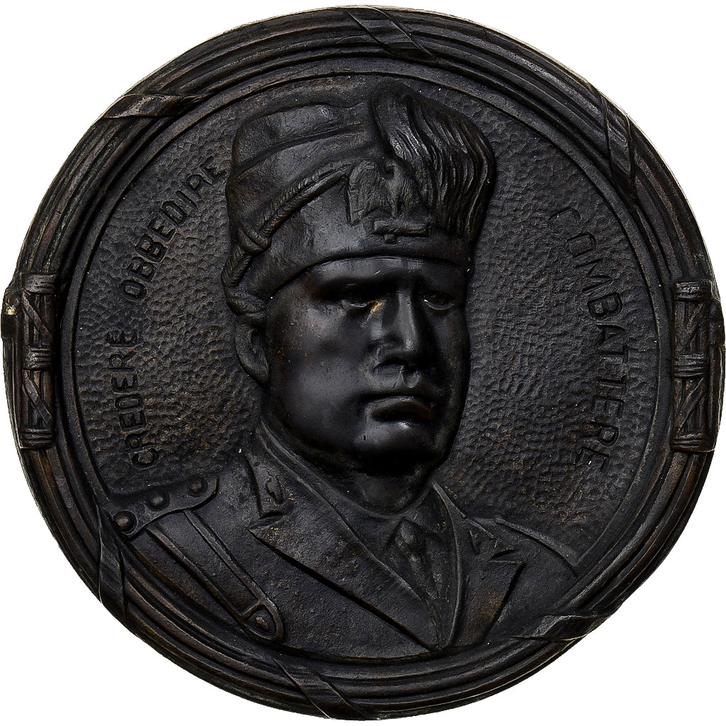 Italy, Medal, Mussolini, Bronze, Fonte Uniface, AU(50-53)