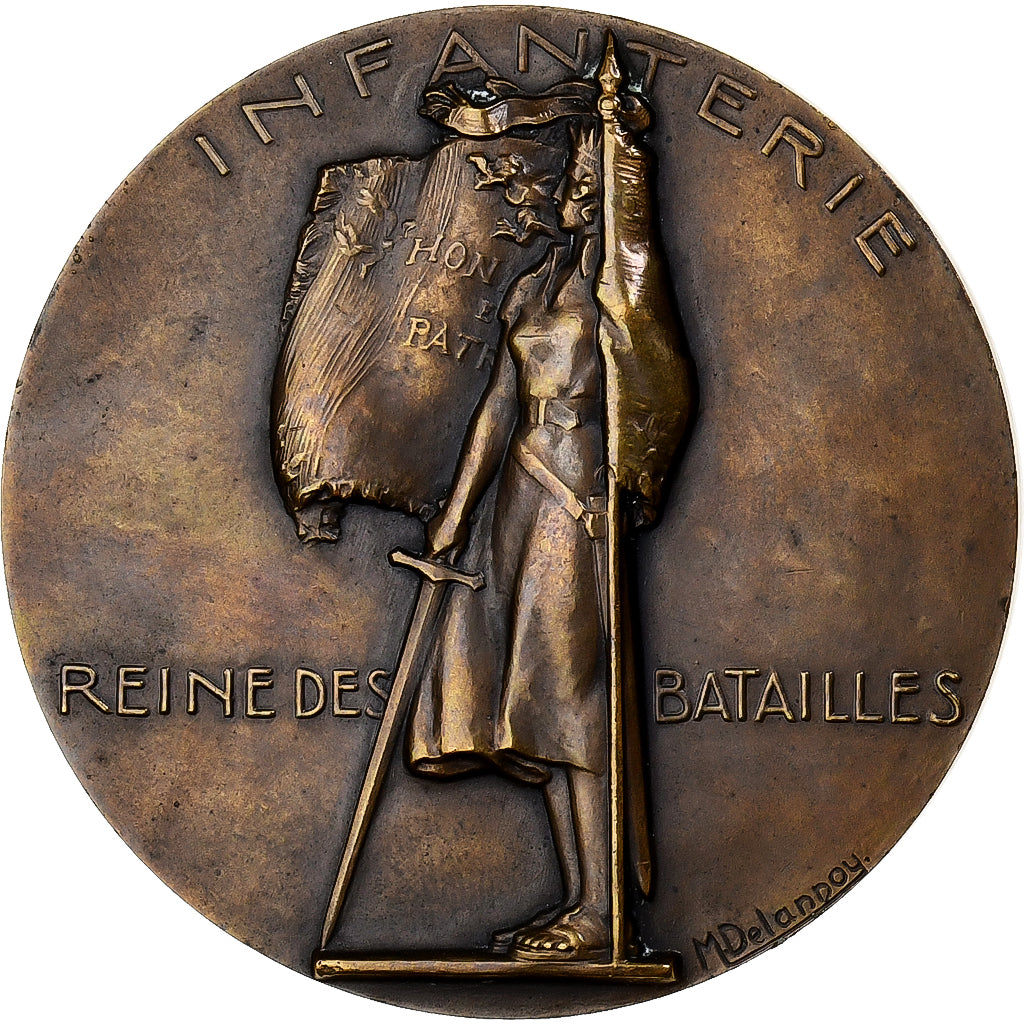 Francia, medaglia, Infanterie, Reine des Batailles, Bronzo, Delannoy, SPL