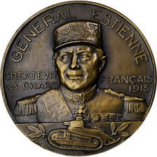 France, Medal, Général Estienne, 1915, Bronze, Morlon, MS(63)