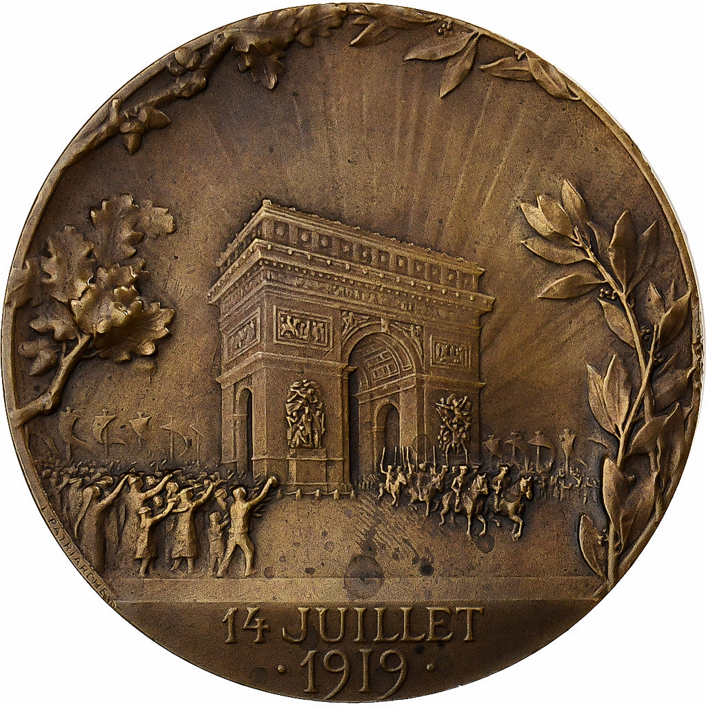 France, Médaille, La Victoire, 1919, Bronze, Patriarche, SPL