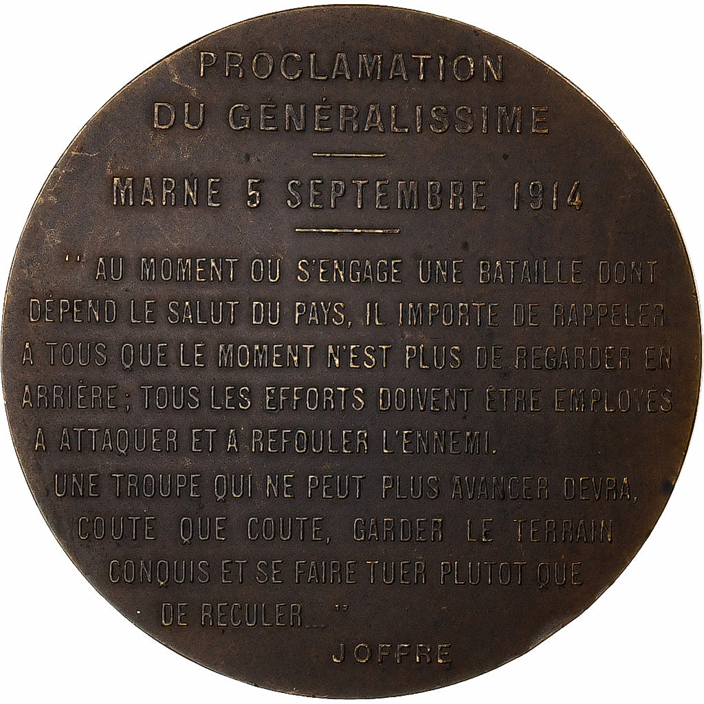 Francia, medaglia, Joffre, Maréchal de France, 1914, Bronzo, Robert-Mérignac