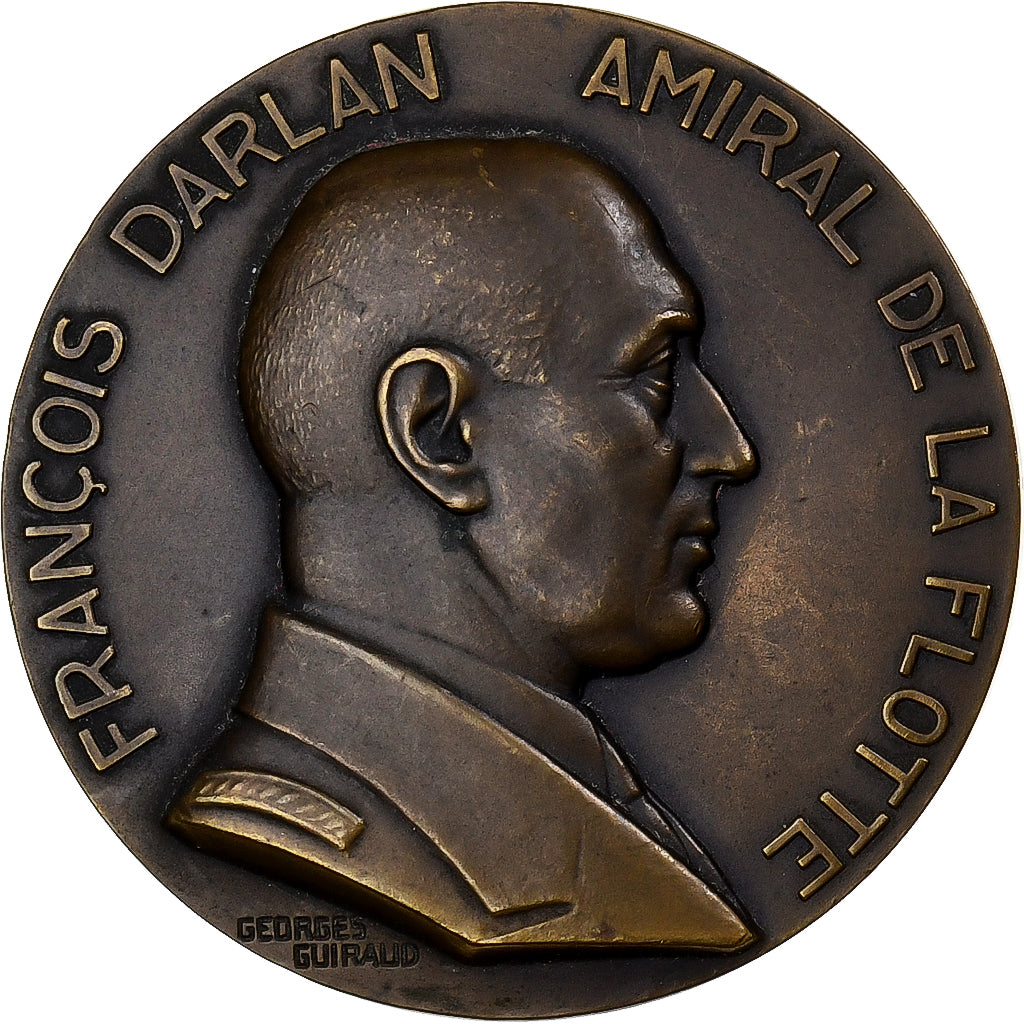 France, Médaille, François Darlan, Amiral de la Flotte, Bronze, Guiraud, SPL