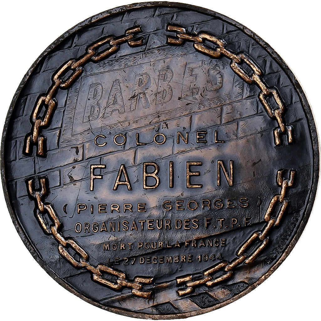 Francia, medaglia, Colonel Fabien, 1986, Bronzo, Pouillard, SPL