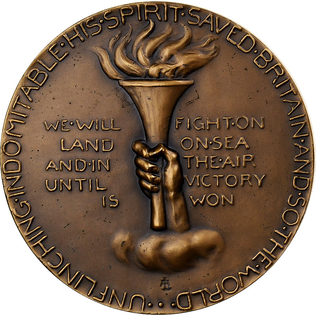 Francja, medal, Winston Churchill, 1965, Brązowy, Loewental, MS(63)