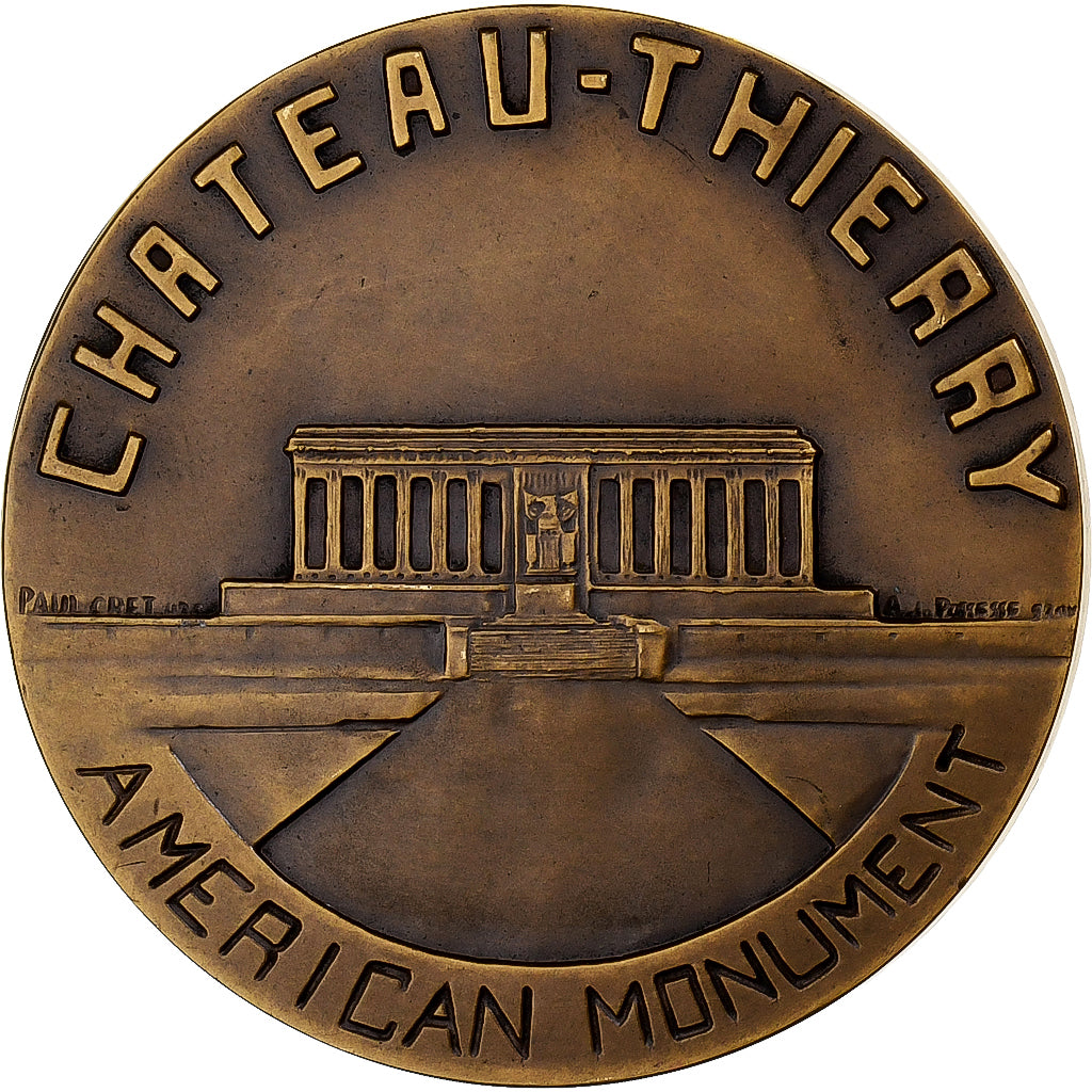 França, medalha, Château-Thierry, Monument Américain, 1917-1918, Bronze