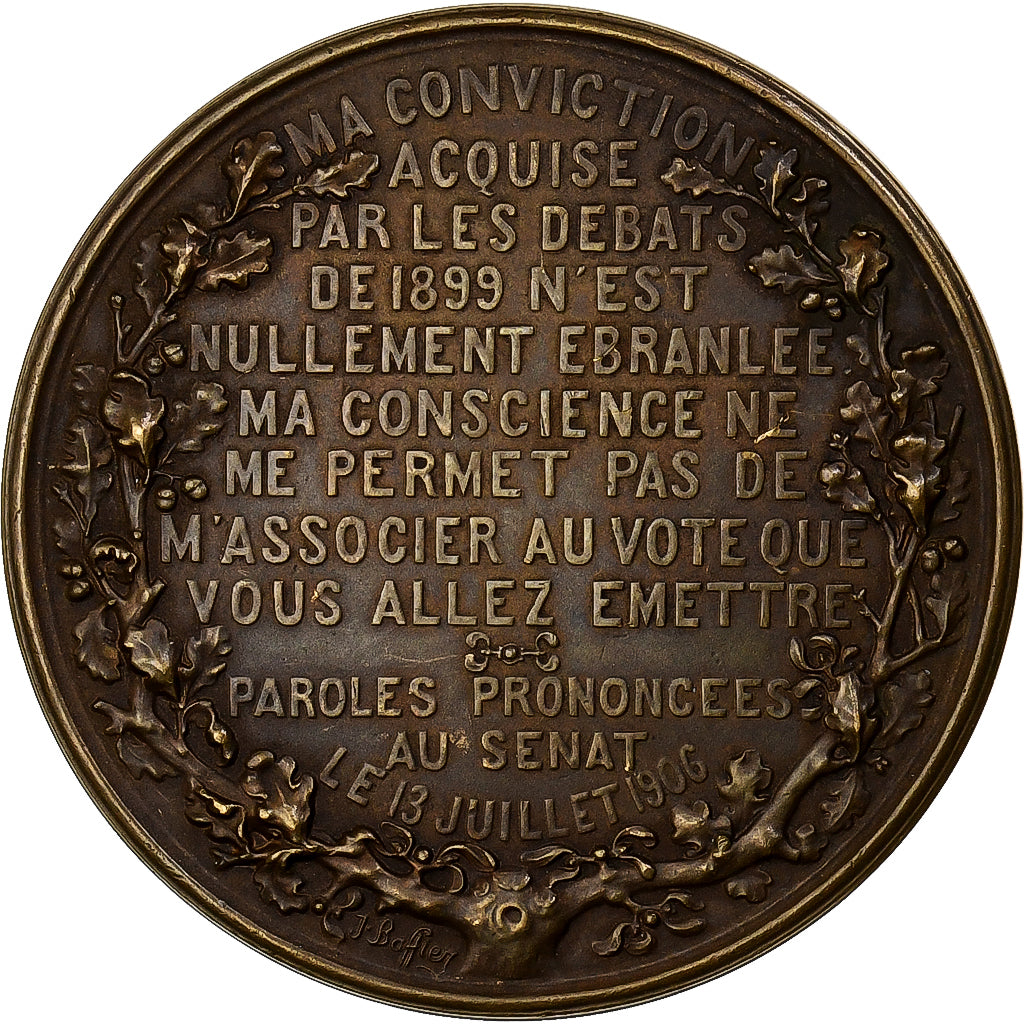 Francia, medaglia, Au Général Mercier, Justicier du Traitre Dreyfus, 1906