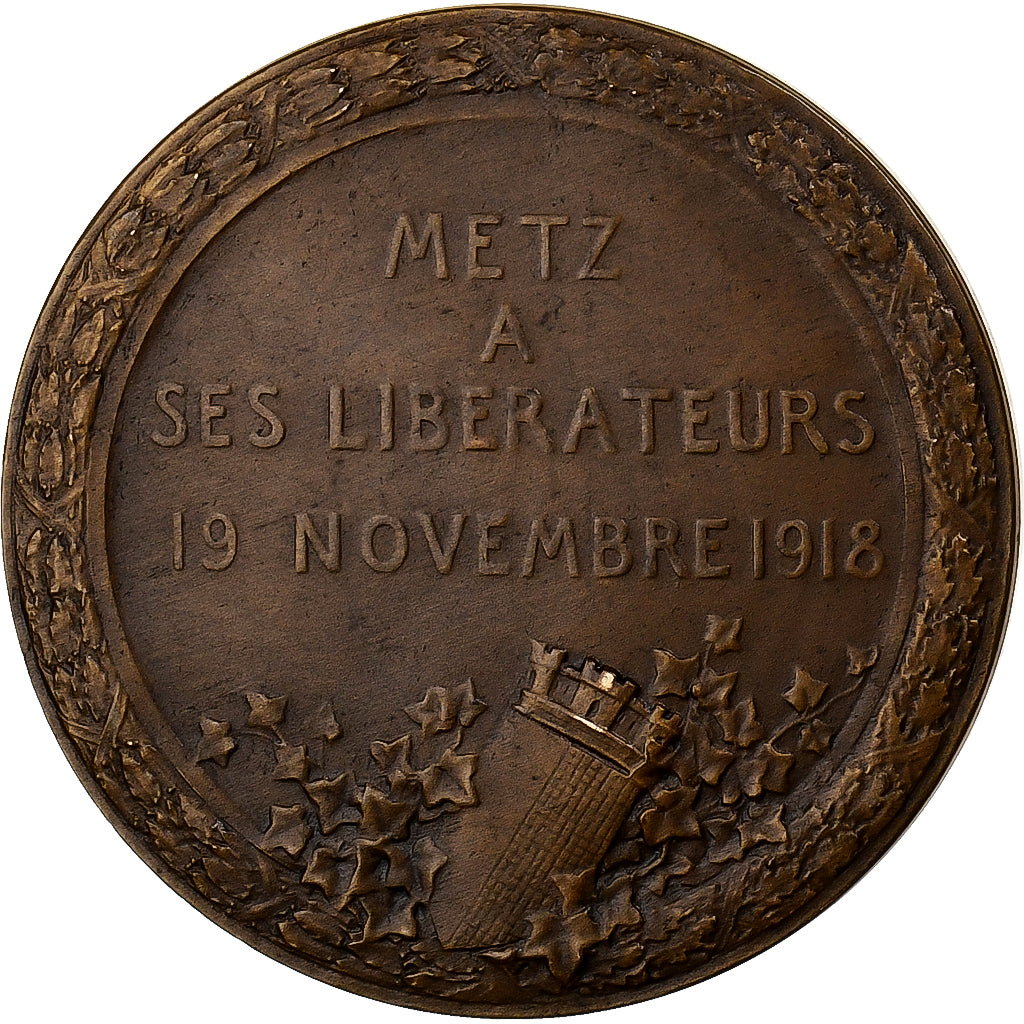 France, Medal, La Délivrance de Metz, 1918, Bronze, Hannaux, AU(55-58)