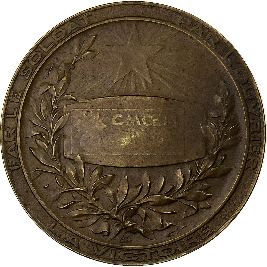 Francja, medal, Aux Poilus d'Usine, La Victoire, Brązowy, Lordonnois, AU(50-53)