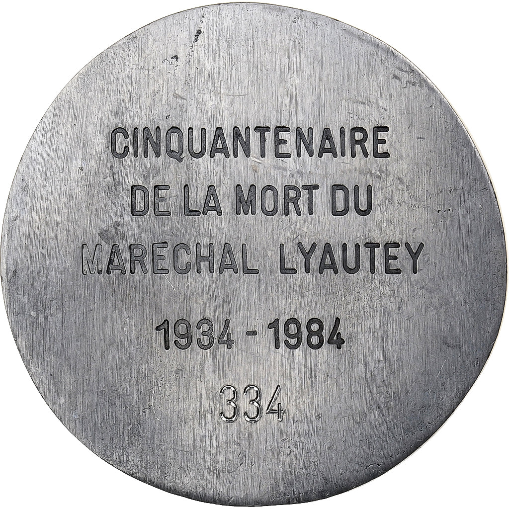 Francja, medal, Cinquantenaire de la Mort du Maréchal Lyautey, 1984, Brąz