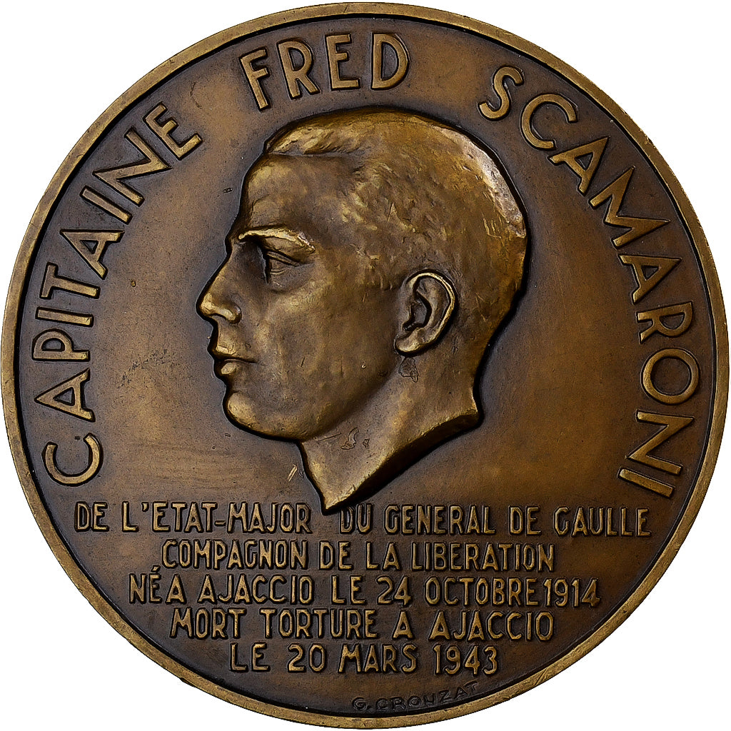 Francja, medal, Capitaine Fred Scamaroni, Libération de la Corse, 1943