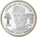 Francja, medal, Vème République, Charles De Gaulle, 2010, Srebro, MS(65-70)