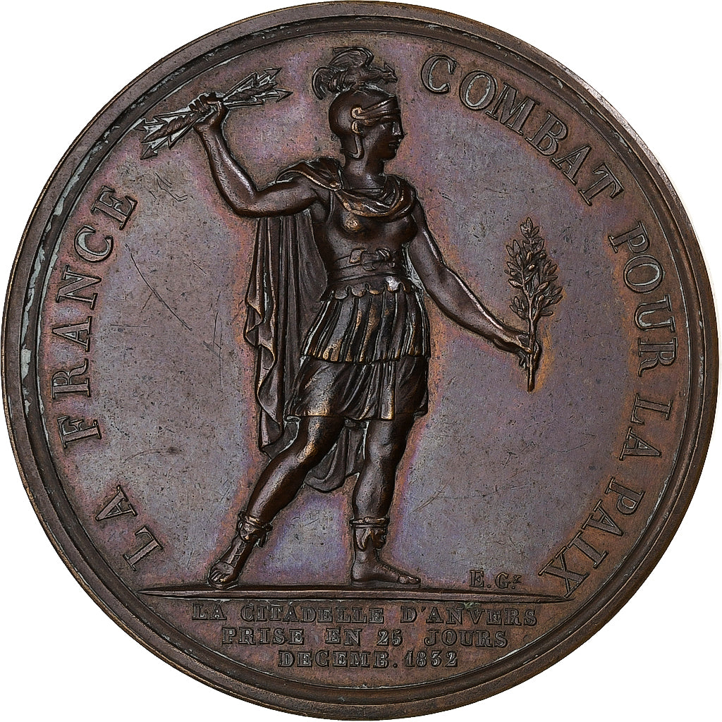 France, Médaille, Louis-Philippe Ier, Prise de la Citadelle d'Anvers, 1832