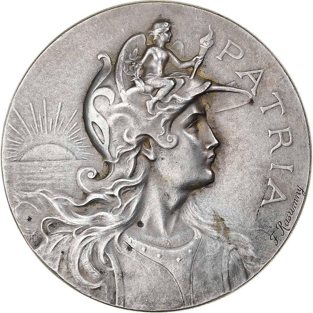 Médaille Française Rare WWI Par Rasumny - Bronze Argenté 1915, Saint-Étienne