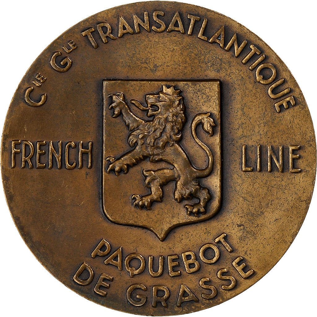Francia, medaglia, Compagnie Générale Transatlantique, Paquebot De Grasse