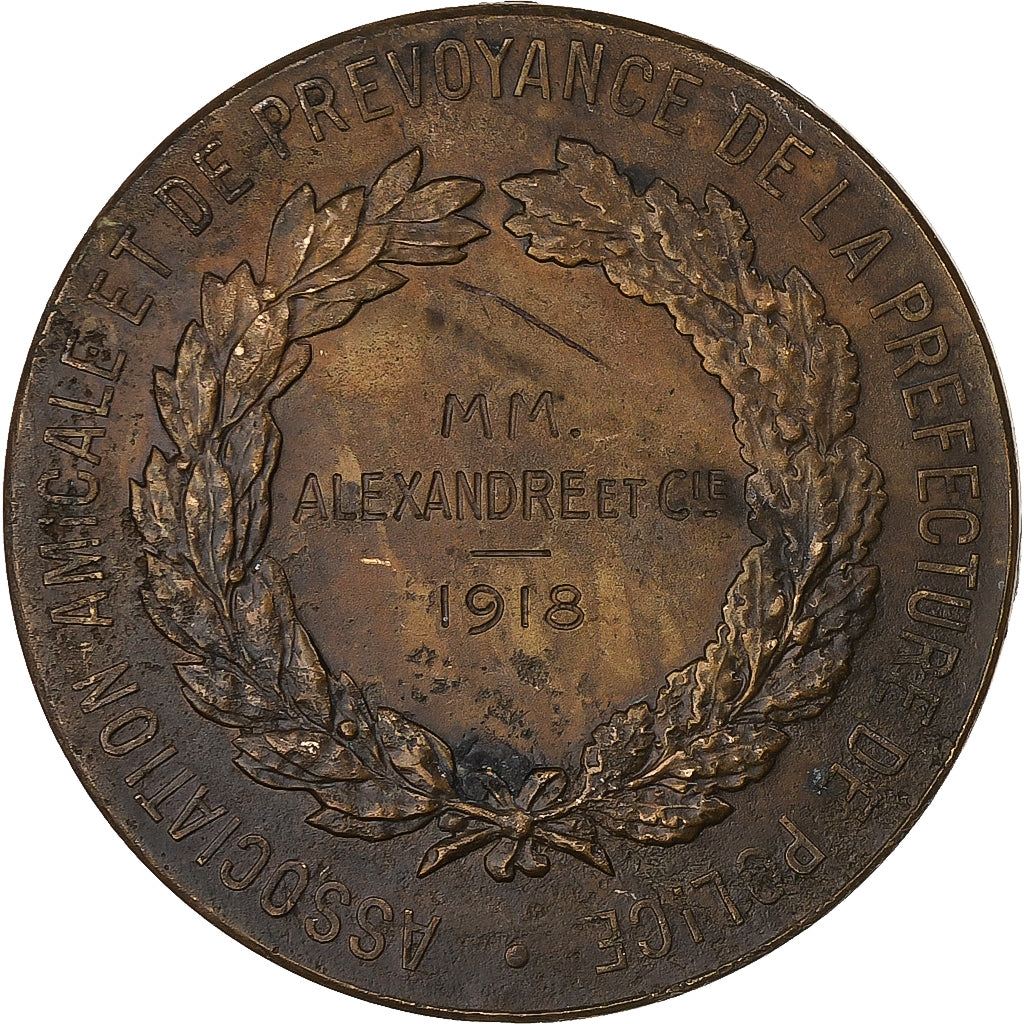 Francia, medaglia, Association de Prévoyance de la Préfecture de Police, 1918