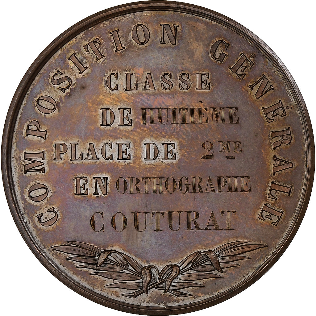 France, Medal, Université de France, Lycée Fontanes, Cuivre, MS(63)