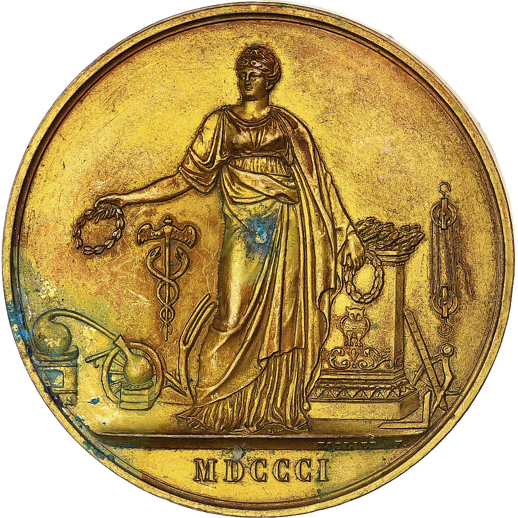 France, Medal, Consulat, Société d'Encouragement à l'Industrie, 1801