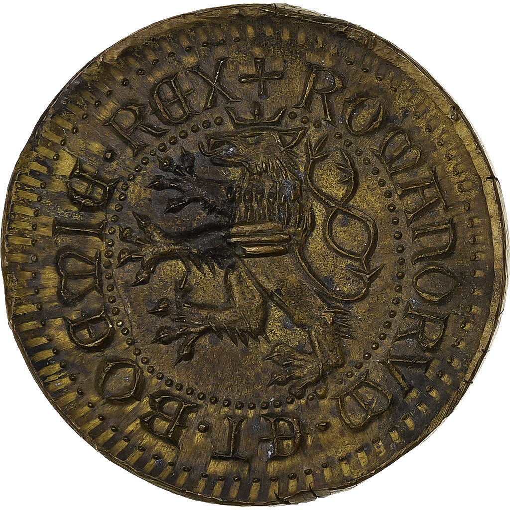 France, Medal, Charles IV, Brass, Restrike, AU(50-53)