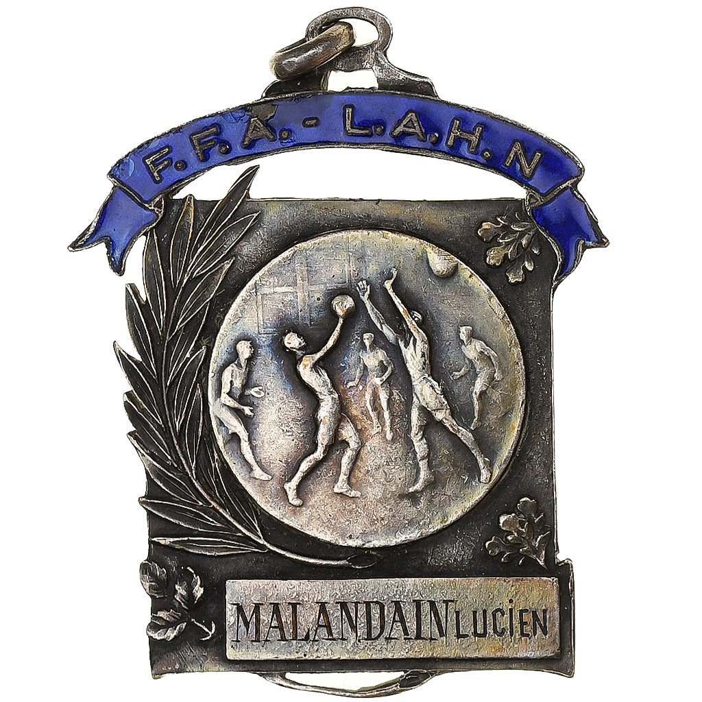 Francja, medal, Basket, Championnat de Haute-Normandie, 1924, Brąz posrebrzany