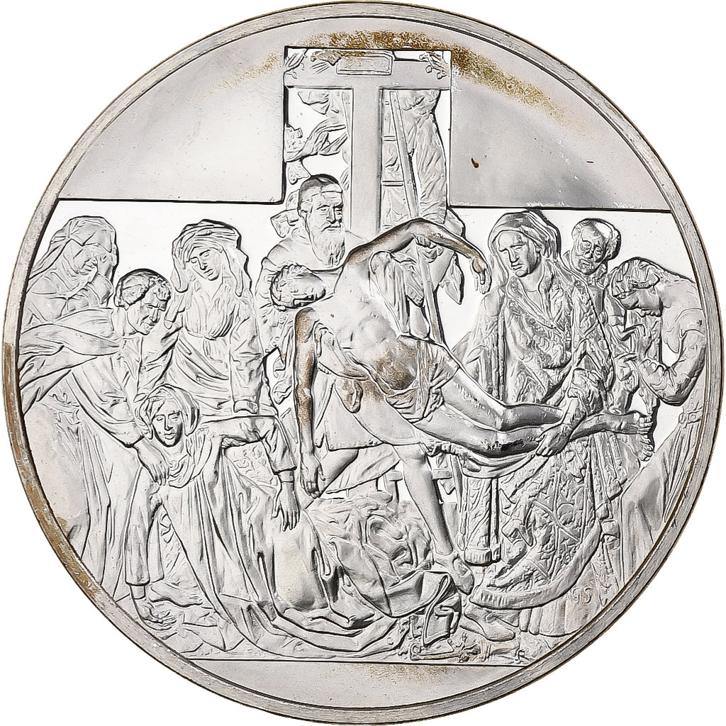 France, Medal, Peinture, Descente de Croix, Van Der Weyden, Silver, MS(64)