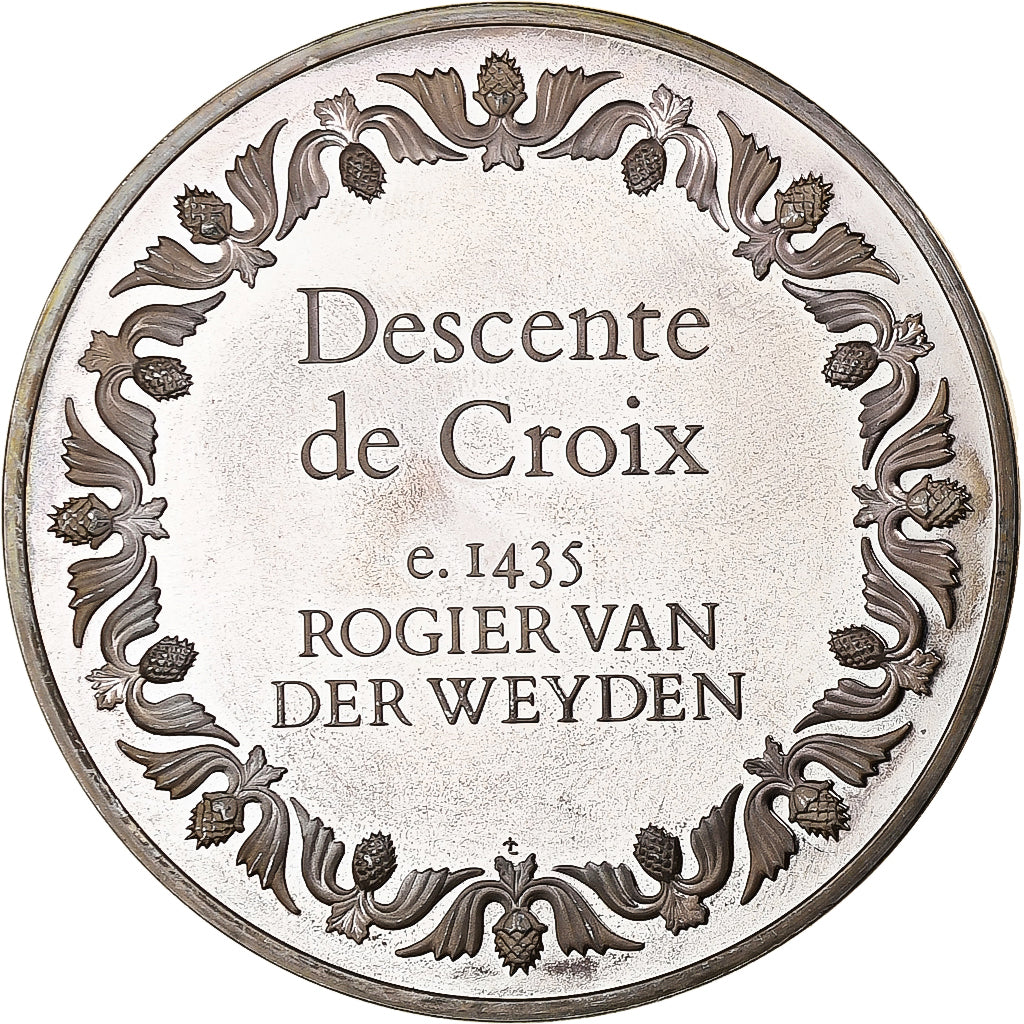 France, Medal, Peinture, Descente de Croix, Van Der Weyden, Silver, MS(64)