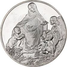 France, Medal, La Vierge au Rocher, Leonard de Vinci, Silver, MS(63)