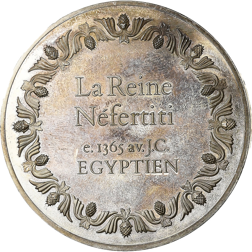 Francia, medaglia, Peinture, La Reine Nefertiti, Egyptien, Argento, SPL