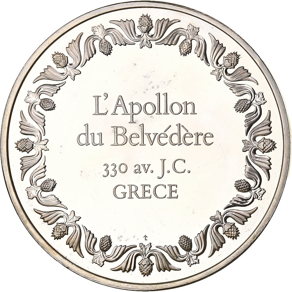 France, Médaille, Peinture, L'Apollon du Belvédère, Grèce, Argent, SPL