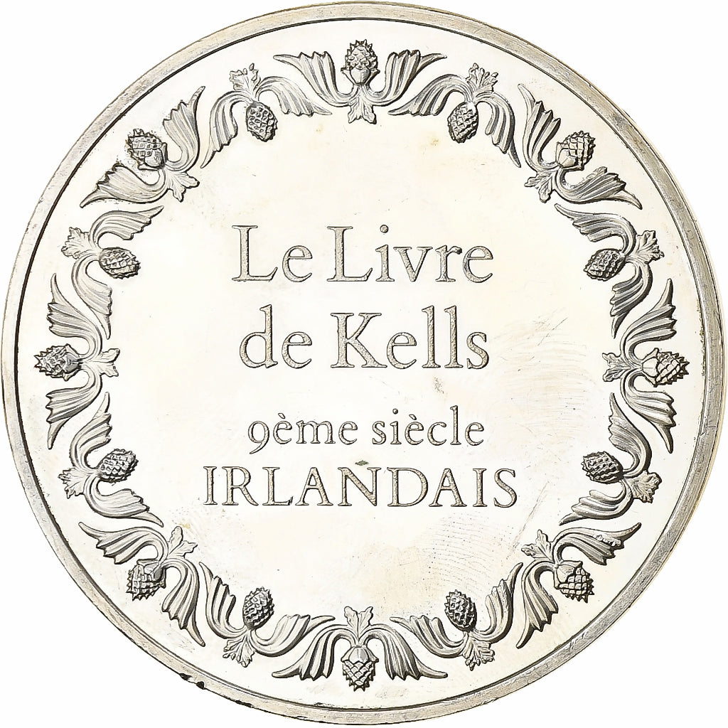 France, Medal, Le Livre de Kells, 9ème Siècle Irlandais, Silver, MS(63)