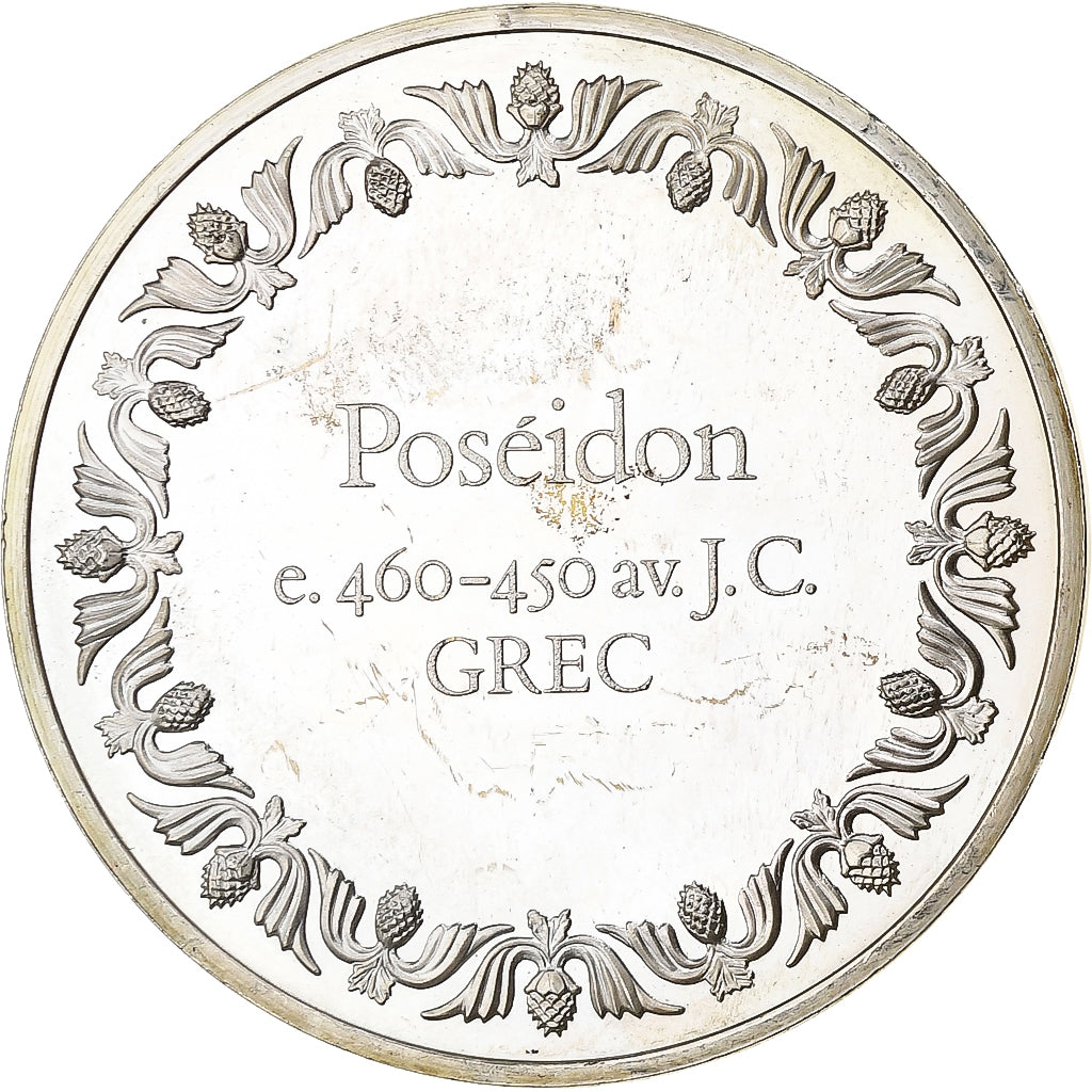 France, Medal, Peinture,Poséidon, Grec, Silver, MS(63)