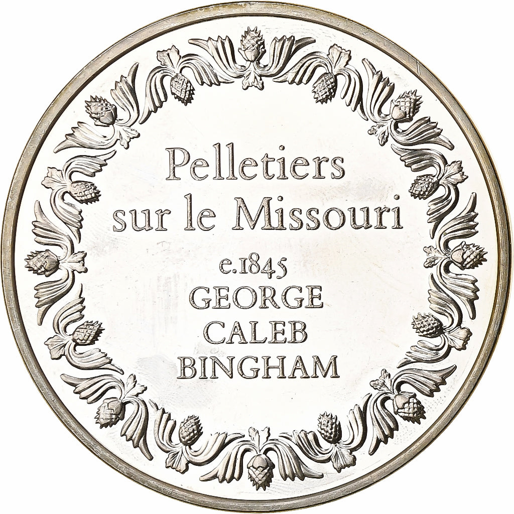 France, Medal, Pelletiers sur le Missouri, George Caleb Bingham, Silver, MS(63)