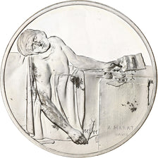 France, Medal, Peinture, la Mort de Marat, Jacques Louis David, Silver, MS(63)