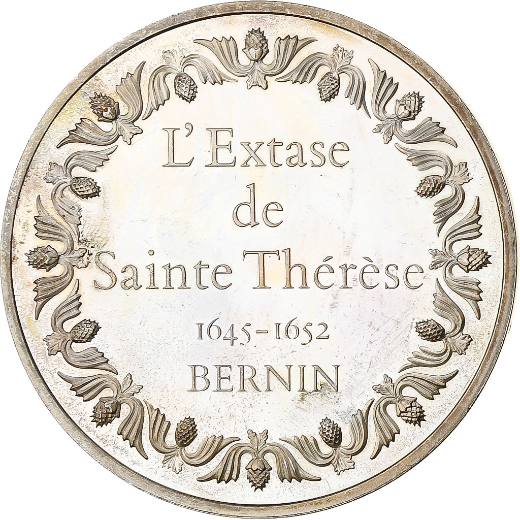 France, Médaille, L'Extase de Sainte Thérèse, Bernini, Argent, SPL