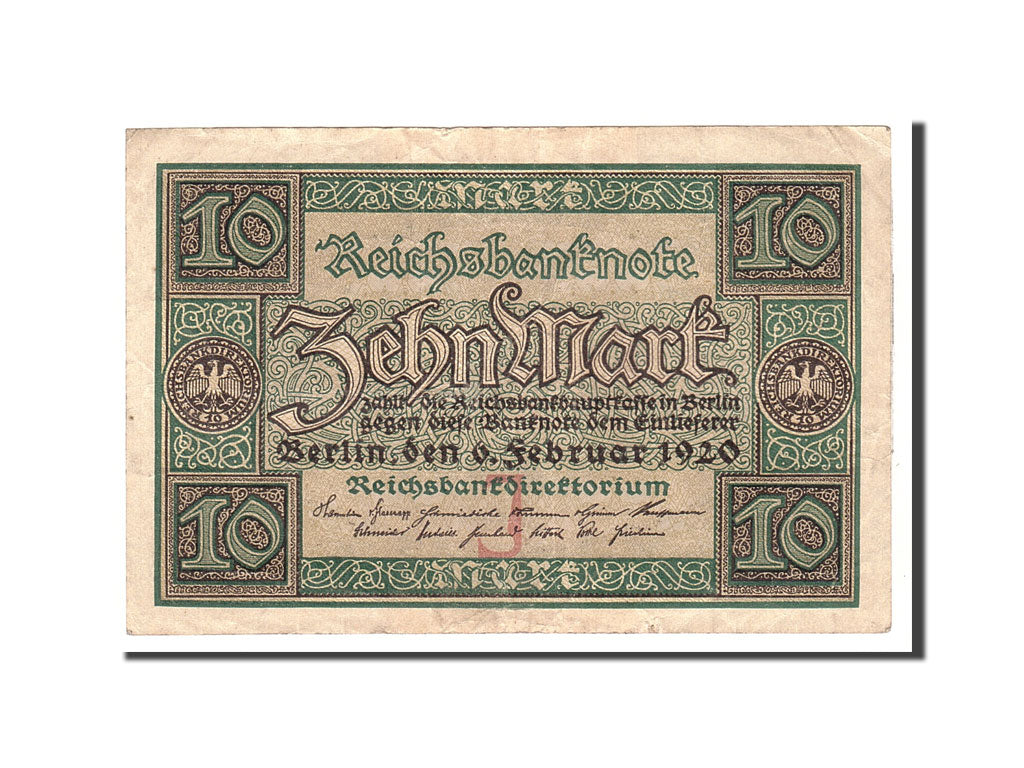 Billet, Allemagne, 10 Mark, 1920, 1920-02-06, KM:67a, TTB