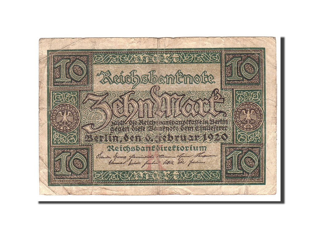 Banknote, Germany, 10 Mark, 1920, 1920-02-06, KM:67a, VF(20-25)