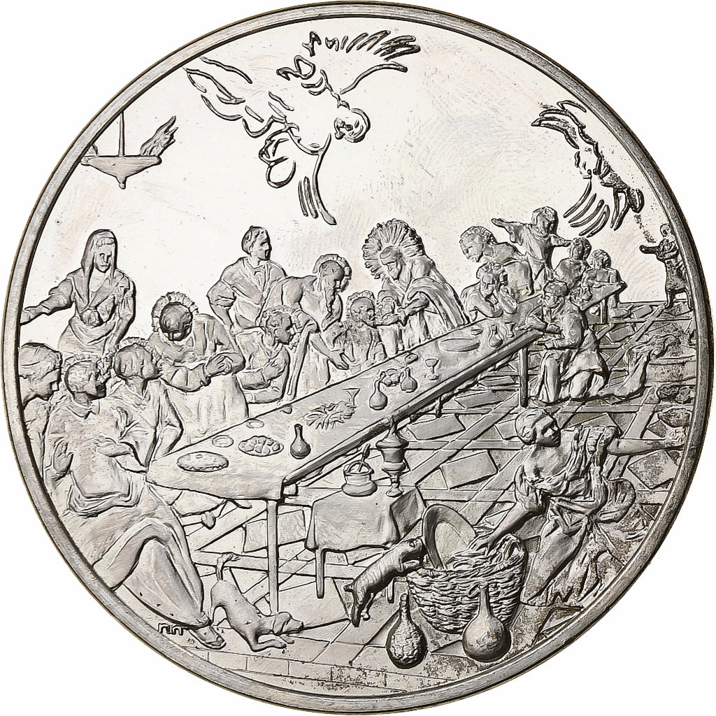 France, Medal, Peinture, La Cène, Le Tintoret, Silver, MS(63)