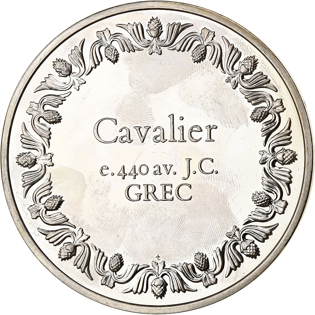 France, Medal, Cavalier grec, Silver, MS(63)