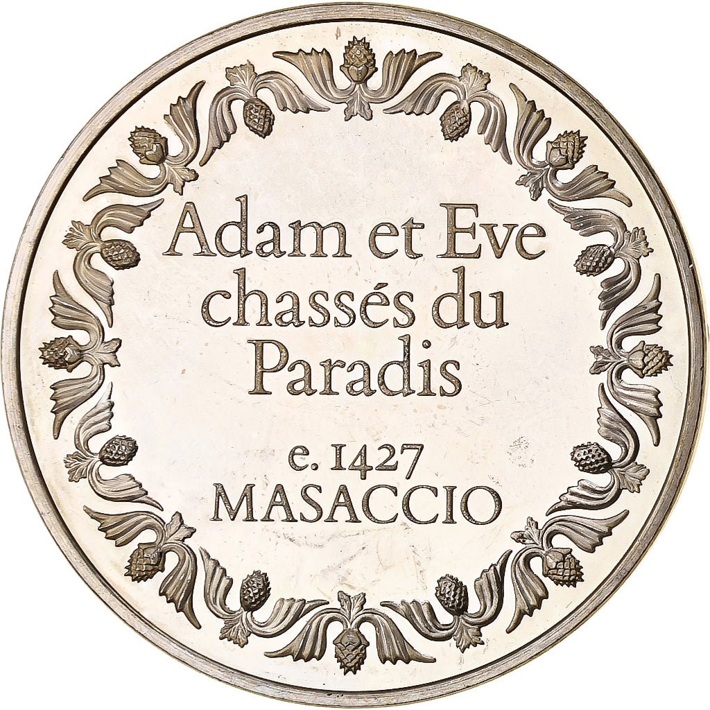 France, Médaille, Peinture, Adam et Eve Chassés du Paradis, masaccio, Argent
