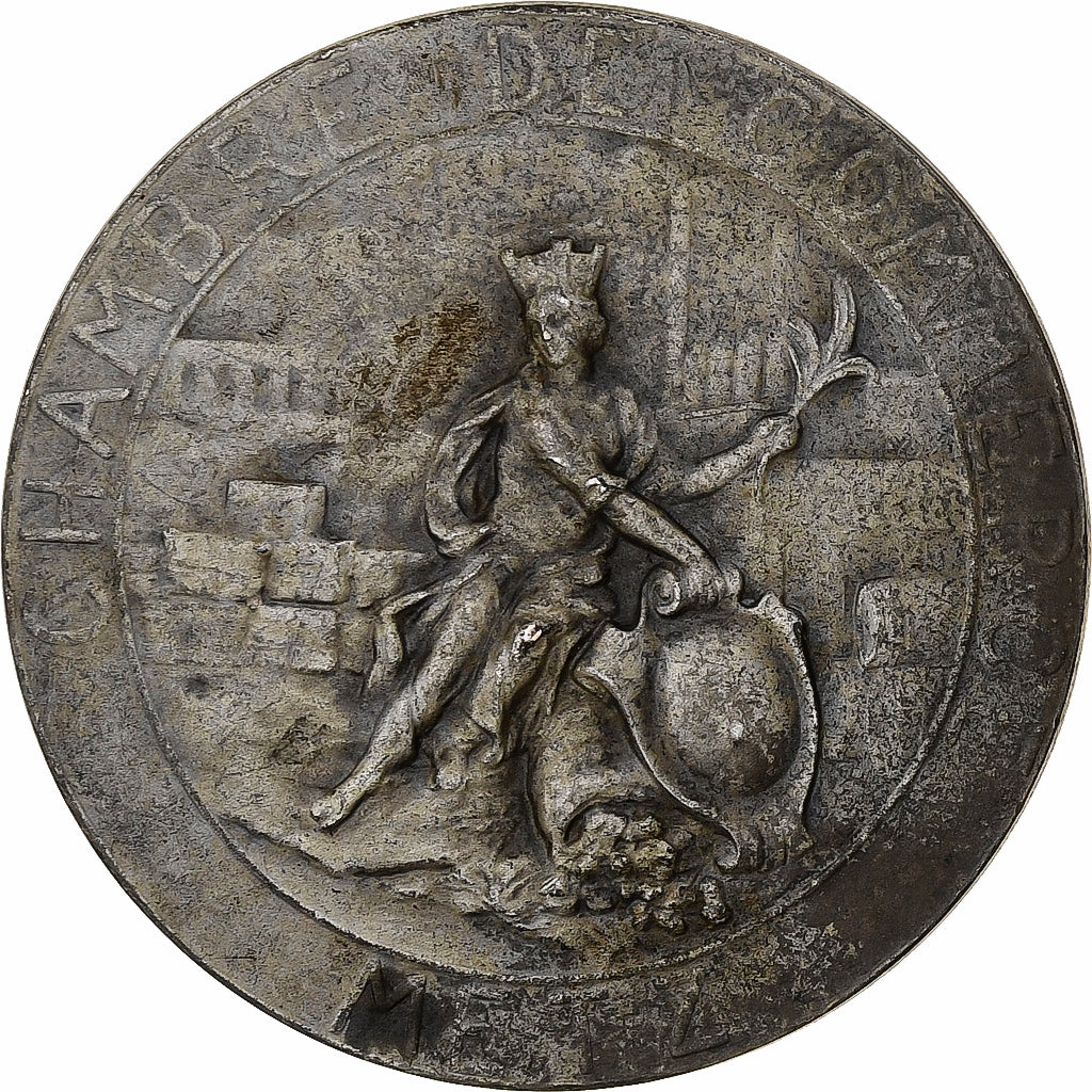 France, Medal, Chambre de Commerce de Metz, Silvered bronze, AU(50-53)