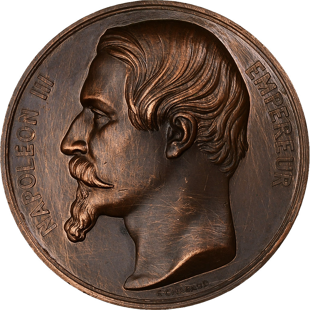 France, Médaille, Napoléon III, Concours d'Animaux, Cuivre, Chabaud, TTB