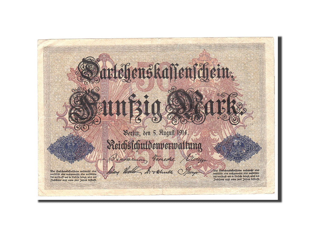 Banknote, Germany, 50 Mark, 1914, 1914-08-05, KM:49b, EF(40-45)