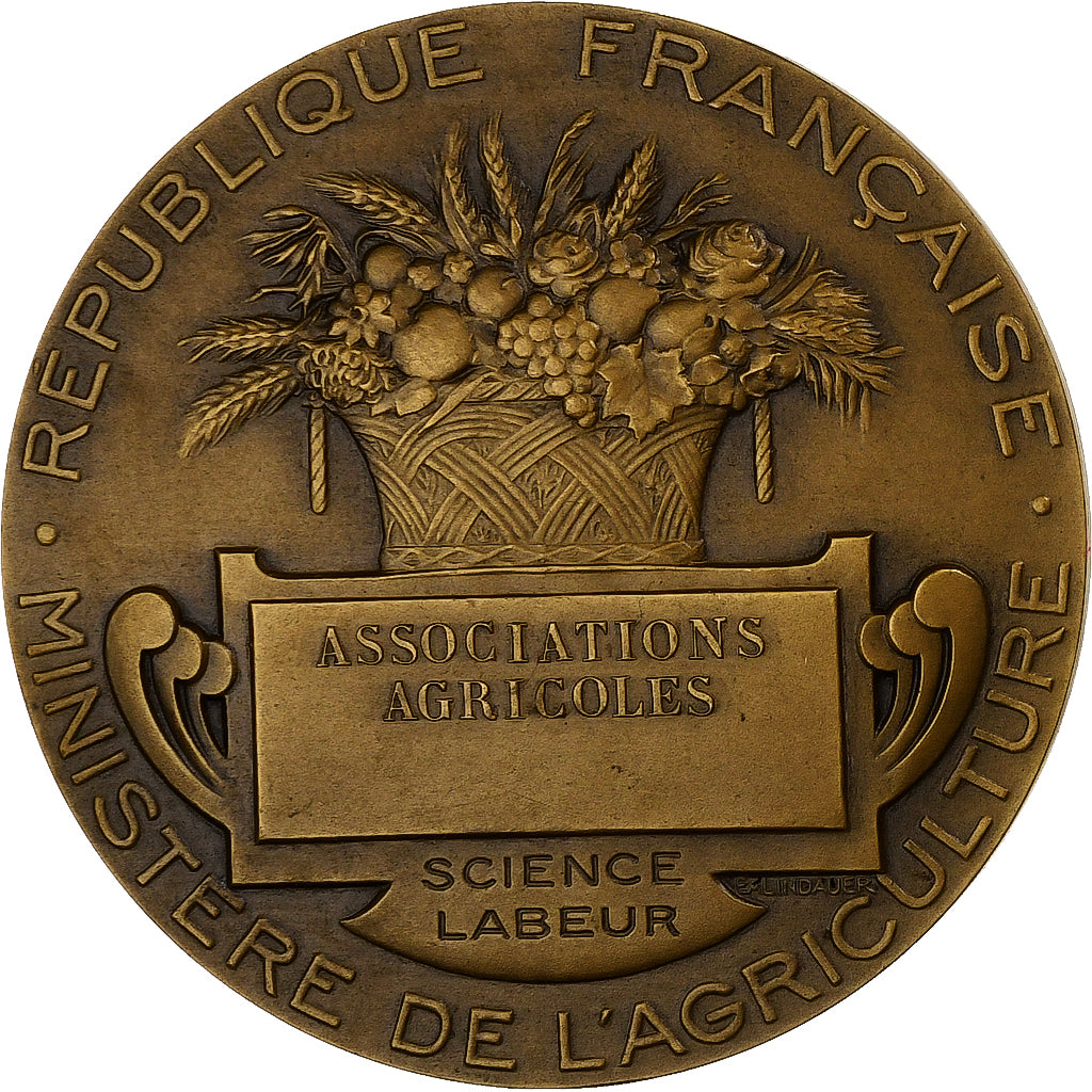France, Medal, Associations Agricoles, République française, Bronze, Lagrange