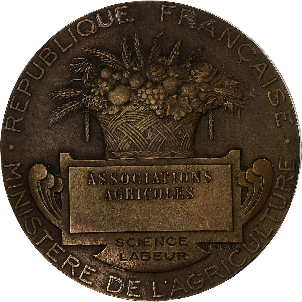 Francia, medaglia, Associations Agricoles, République française, Bronzo