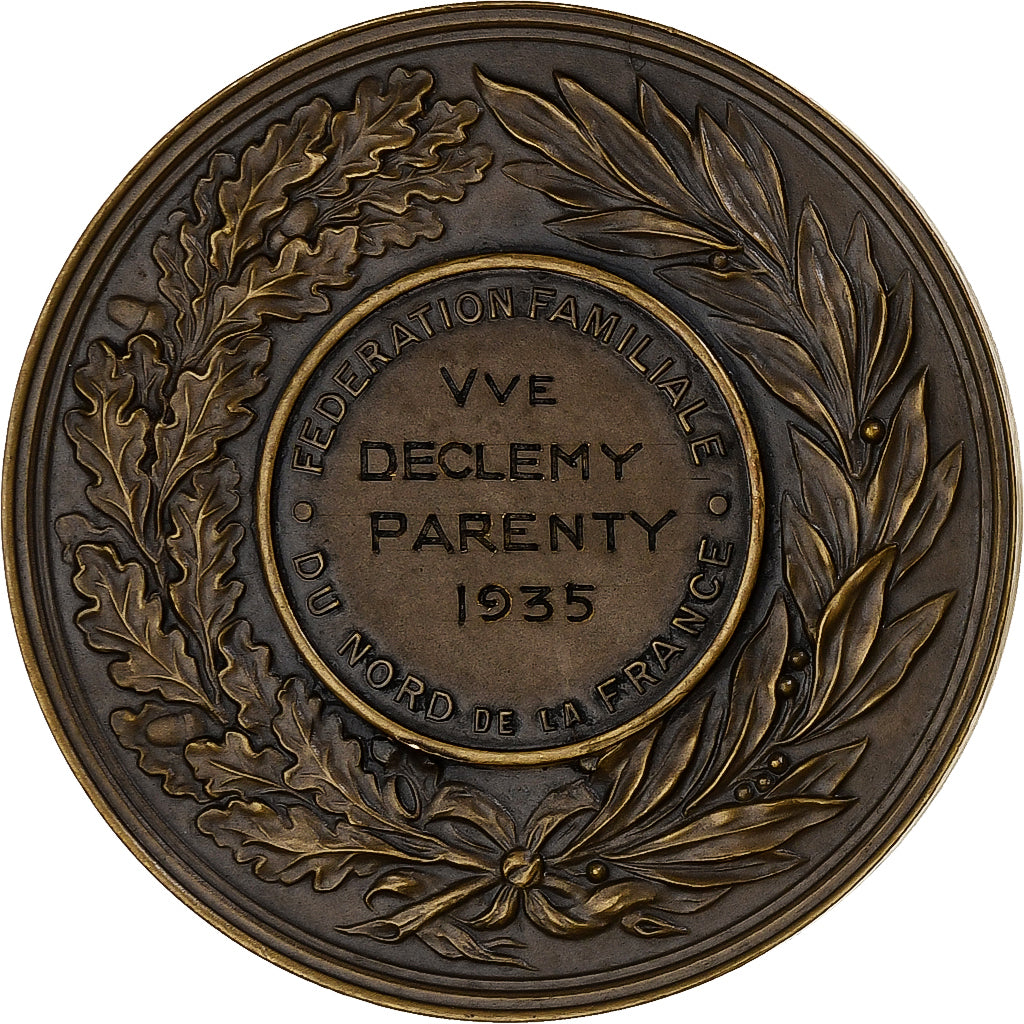 Francia, medaglia, Fédération familiale du Nord de la France, 1935, Bronzo