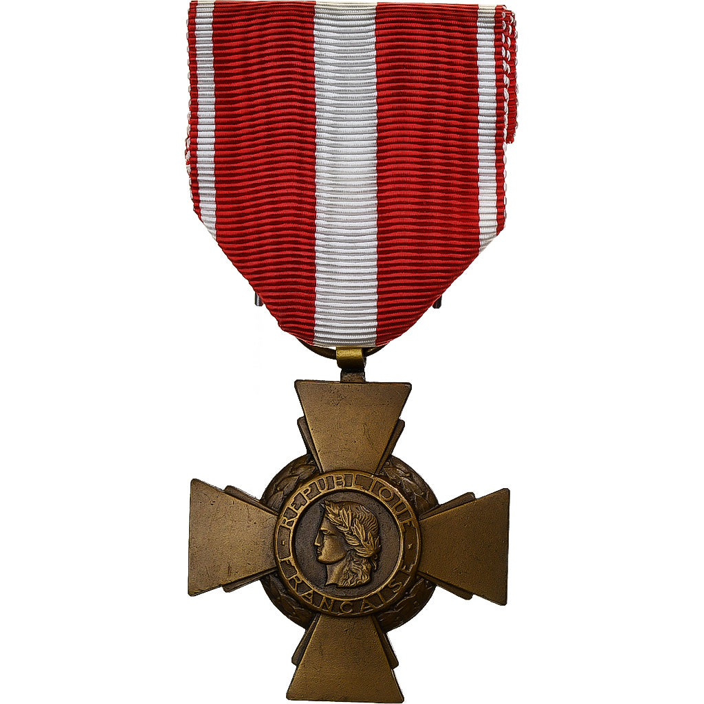 Francja, Croix de la Valeur Militaire, WAR, medal, Stan menniczy, Brązowy, 37