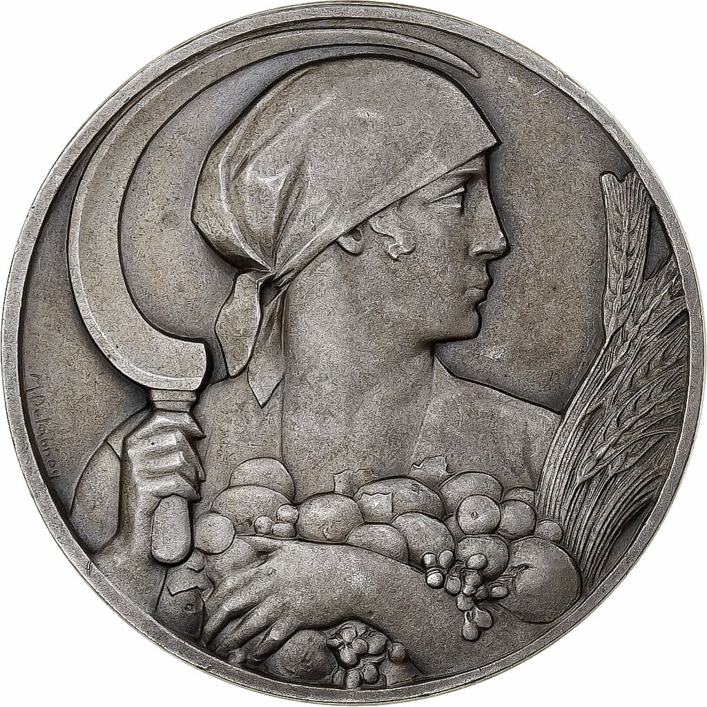 Francia, medalla, Femme à la Faucille, Bronce plateado, SC